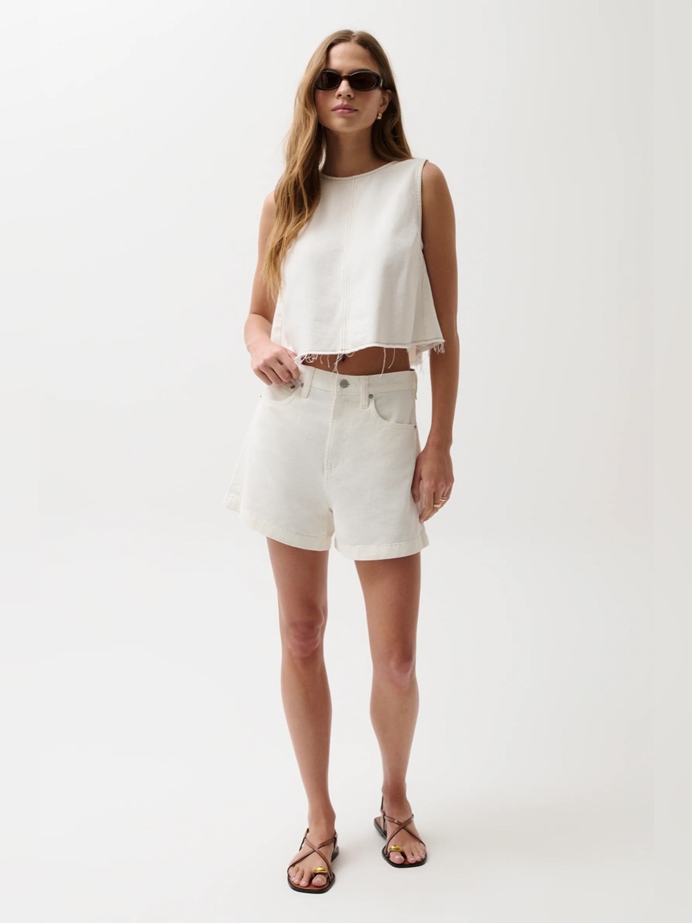 NWT Pistola Kimora High Rise A Line Shorts Egret Size 27 Revolve